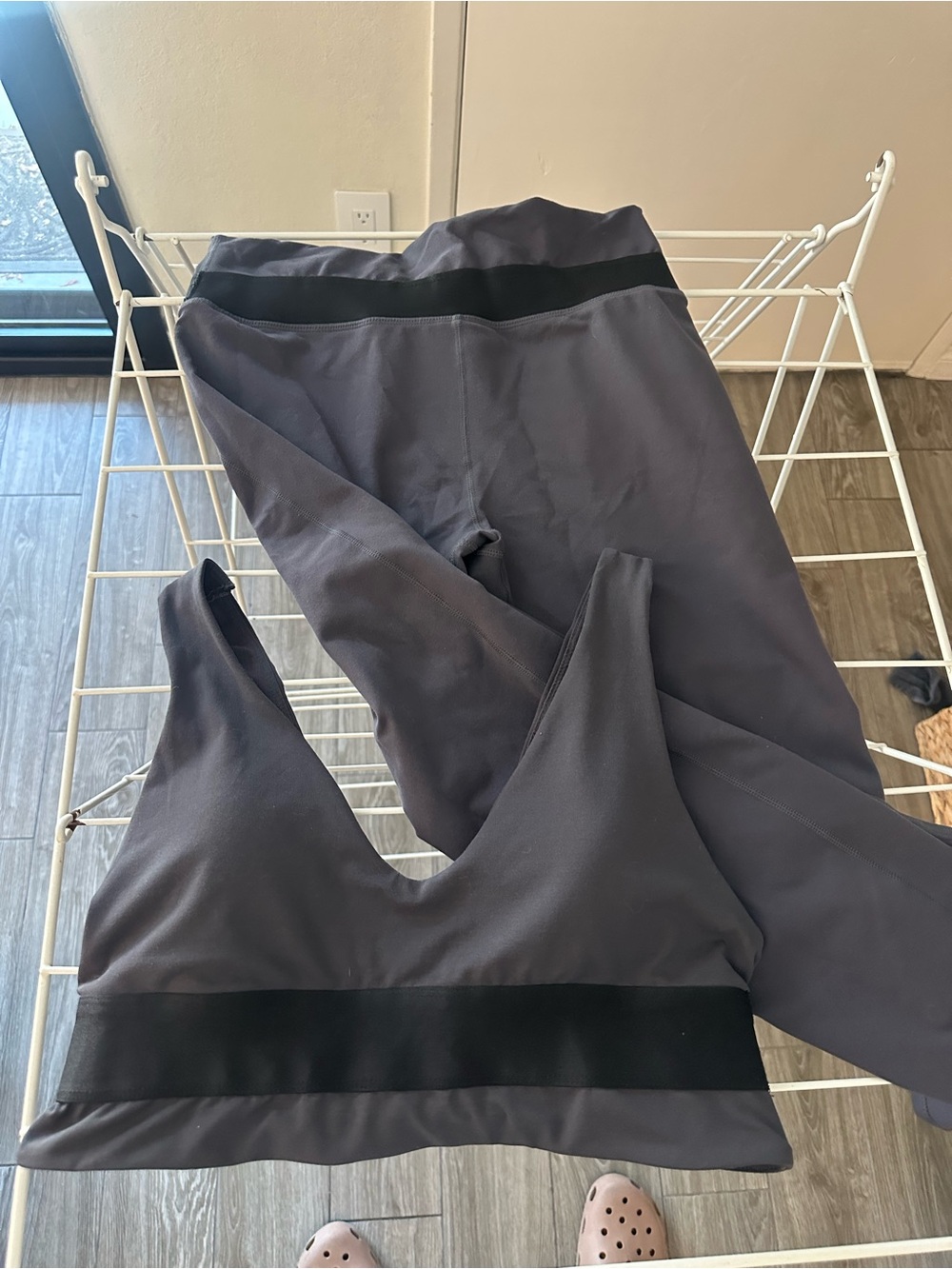 Fabletics Matching Workout Outfit - Like New. Grayish Blue color. Large